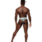 Tanga de malla de poliéster y elastano con estampado transparente, flamenco S/M