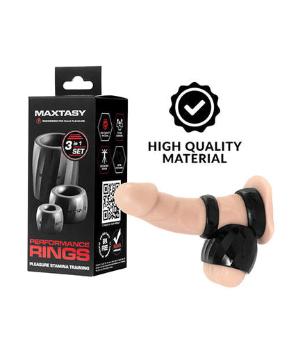 Maxtasy Performance Rings - Noir, lot de 3