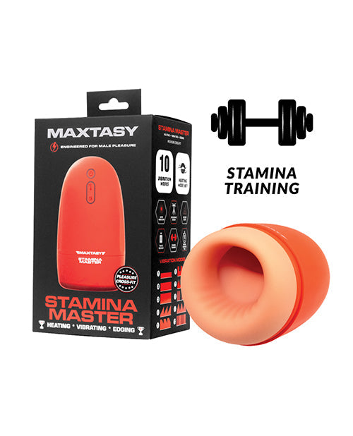 Maxtasy Stamina Master Masturbateur chauffant et vibrant - Orange