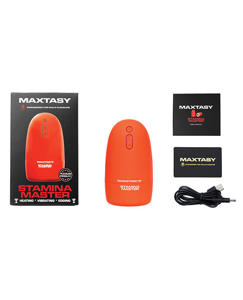 Maxtasy Stamina Master Masturbateur chauffant et vibrant - Orange