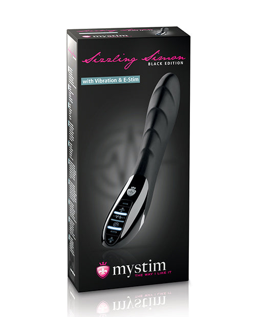 Mystim Sizzling Simon Vibrador eStim Edición Negra - Negro