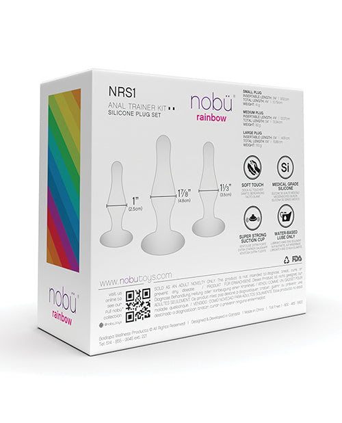 Ensemble de plugs anaux en silicone Nobu Rainbow - Bleu
