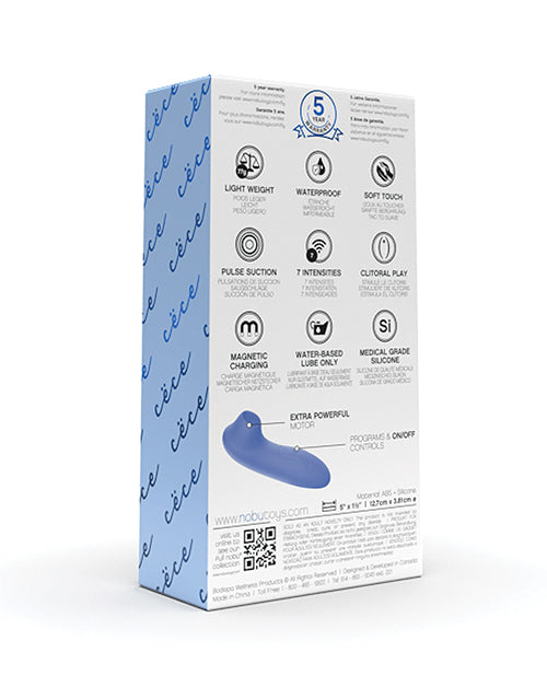 Nobu Essentials Cece Pulse Vibrateur à succion en silicone de qualité médicale, bleu pervenche
