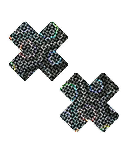 Cache-tétons X Factor holographiques Neva Nude - Noir Taille unique