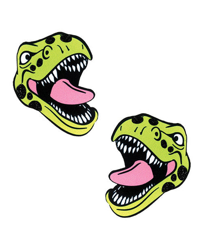 Cubrepezones de dinosaurio Neva Nude Black Light - Verdes T/U