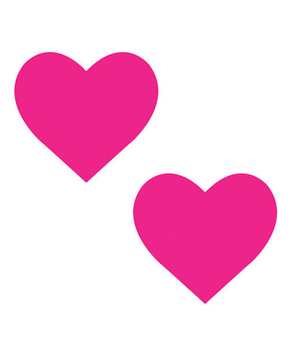Tapas para pezones Neva Nude de corazón con reactividad a la temperatura - Rosa neón