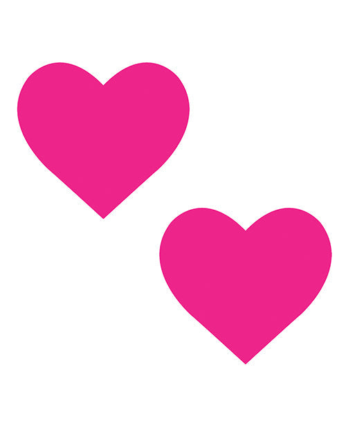 Tapas para pezones Neva Nude de corazón con reactividad a la temperatura - Rosa neón