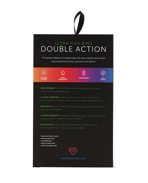 Nu Sensuelle Anneau Pénien Double Action 2x7 Fonctions - Transparent