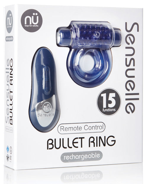 Anillo de bala recargable Nu Sensuelle Endure Ultra Flex con control remoto - Azul