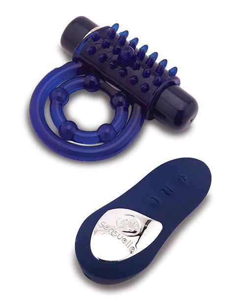 Bague de pénis rechargeable Nu Sensuelle Endure Ultra Flex avec télécommande - Bleue