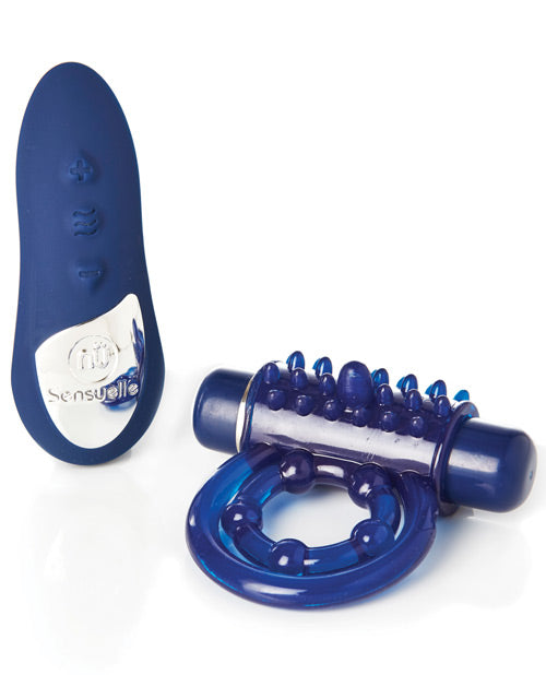 Bague de pénis rechargeable Nu Sensuelle Endure Ultra Flex avec télécommande - Bleue