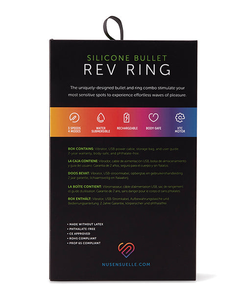 Nu Sensuelle Rev Silicone 7 fonctions Bague Balle avec Pointe Vibrante - Noir