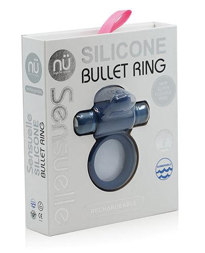 Nu Sensuelle Rev Silicone 7 fonctions Bague balle en silicone avec pointe vibrante – Bleu marine