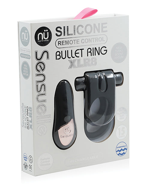 Nu Sensuelle Anneau Bullet avec télécommande en silicone XLR8 Turbo Boost - Noir
