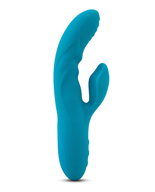 Nu Sensuelle Vibrador Conejo | Nubii Kiah Vibrador de Punto G Turbo Boost | Vibrador de Clítoris Azul con Calefacción y Doble Estimulación