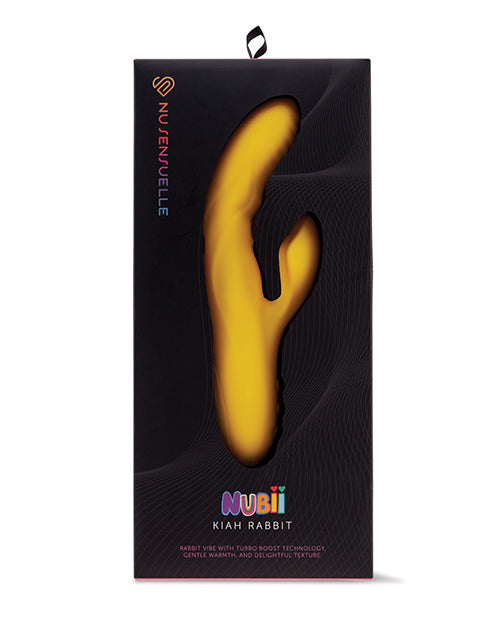 Vibromasseur Lapin Nu Sensuelle | Vibromasseur Point G Nubii Kiah Turbo Boost | Vibromasseur Clitoridien Chauffant Double Stimulation Jaune
