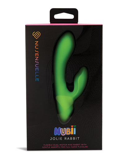 Vibromasseur point G Nu Sensuelle | Vibromasseur clitoridien Jolie Nubii vert citron | Mini vibromasseur lapin chauffant | Meilleur vibromasseur pour femme