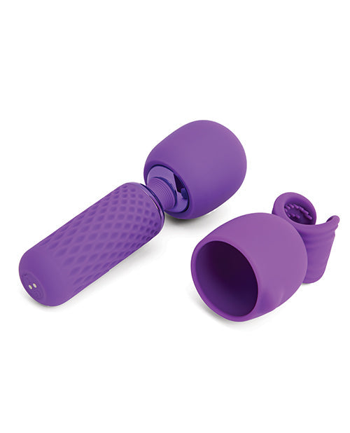 Nu Sensuelle Harlow Mini Varita con Accesorio Masturbador - Púrpura