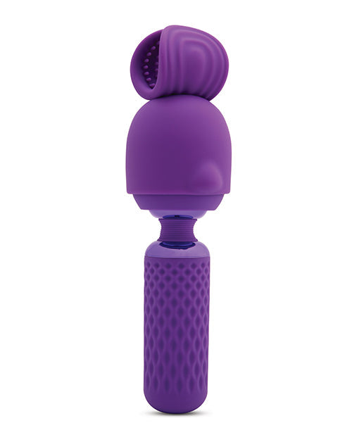 Nu Sensuelle Harlow Mini Varita con Accesorio Masturbador - Púrpura