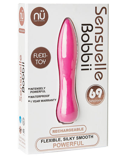Vibromasseur balle Bobbii Nu Sensuelle | Petit vibromasseur 69 fonctions | Flexible, étanche magenta | Meilleur vibromasseur pour femmes