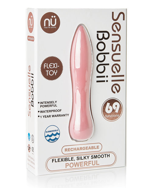 Vibromasseur Balle Nu Sensuelle Bobbii | Petit Vibromasseur 69 Fonctions | Rose Millénial Étanche Flexible | Meilleur Vibromasseur pour Femmes