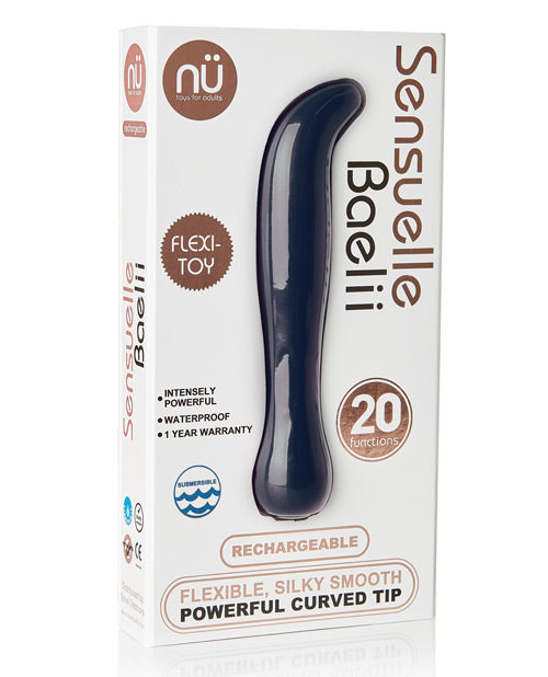 Vibromasseur point G flexible Nu Sensuelle Baelii - 20 fonctions bleu marine