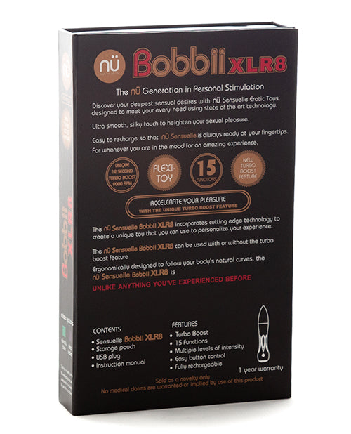 Nu Sensuelle Bobbii Flexible Vibe XLR8 Turbo Boost - Bleu électrique