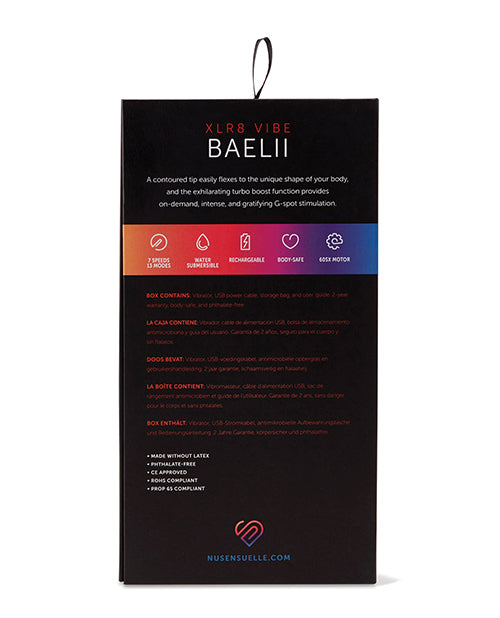 Nu Sensuelle Baelii Flexible Point G XLR8 Turbo Boost - Bleu électrique