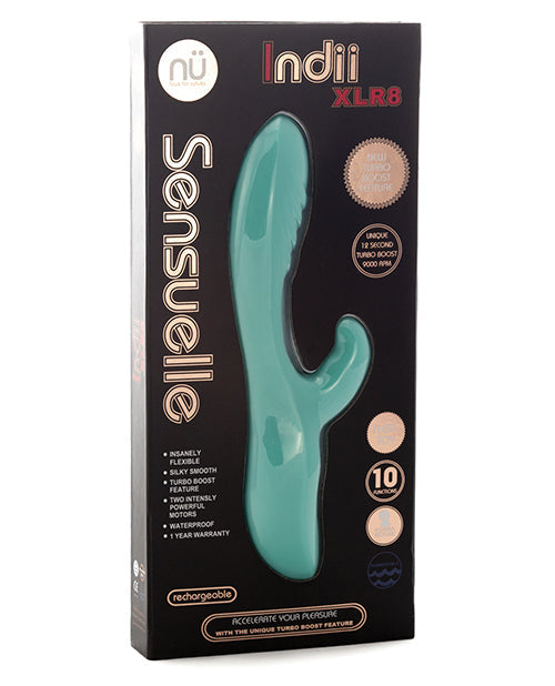 Vibrador Nu Sensuelle Indii Rabbit | Vibrador de clítoris XLR8 Turbo Boost | Vibrador de Punto G Azul Eléctrico | El mejor vibrador para mujeres
