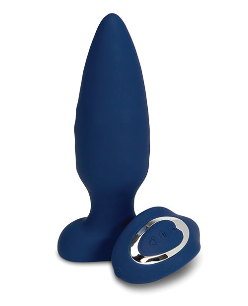 Vibromasseur Plug Anal Vertical avec Billes Nu Sensuelle Andii - Bleu Marine