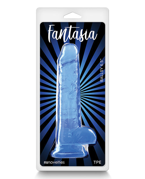 Fantasia Ballsy Dildo grande de 6.5" | Dildo con ventosa azul | Dildo realista flexible