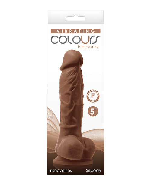 Dildo Vibrador Colours Pleasures de 5" - Marrón