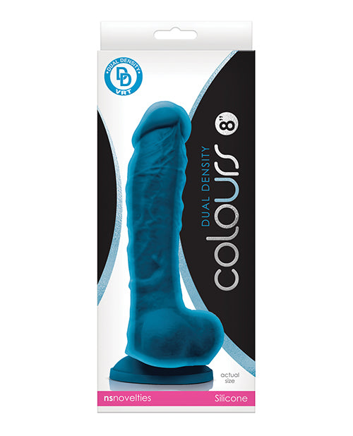 Dildo realista de doble densidad Colours | Dildo grande azul de 20 cm | Dildo con ventosa