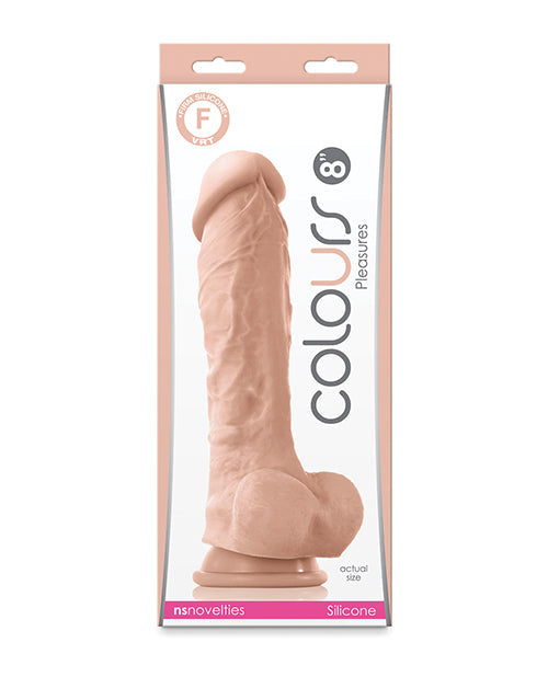 Dildo realista Colours Pleasures | Dildo grande de 8" | Dildo con ventosa blanca