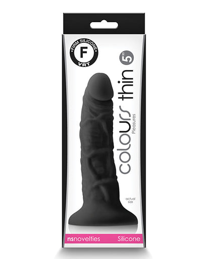 Colours Pleasures Dildo realista | Dildo grande negro de 12,7 cm | Dildo fino con ventosa