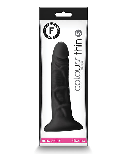 Colours Pleasures Dildo realista | Dildo grande negro de 12,7 cm | Dildo fino con ventosa