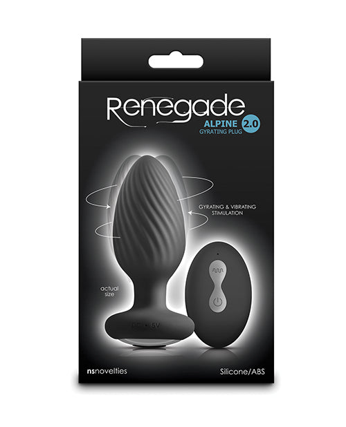Vibromasseur plug anal rotatif et vibrant Renegade Alpine 2.0 avec télécommande - Noir