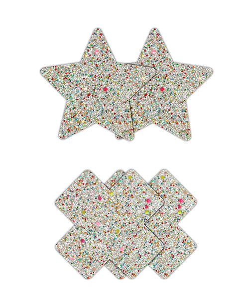 Pretty Pasties Étoile et Croix Phosphorescentes - 2 Paires