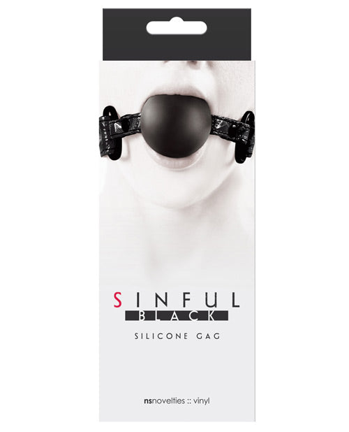 Mordaza de silicona suave Sinful - Negra