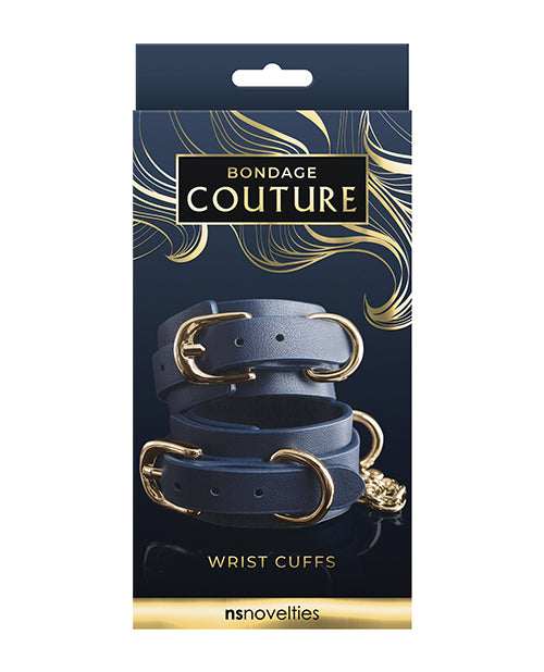 Brazalete de vinilo Bondage Couture - Azul