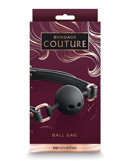 Mordaza tipo pelota Bondage Couture - Negra