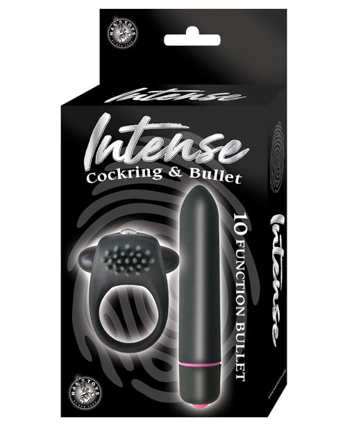 Anillo para pene y bala vibradora — Negro