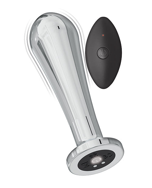 Ass-sation Ampoule anale vibrante en métal à distance - Argent