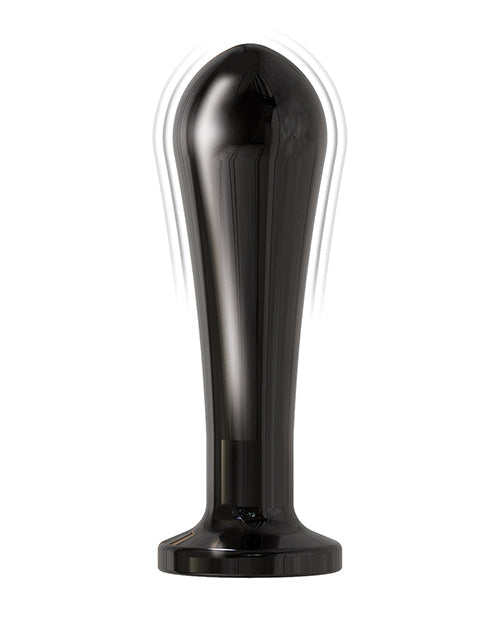Poire anale vibrante en métal Ass-sation à télécommande - Noir