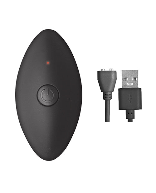 Poire anale vibrante en métal Ass-sation à télécommande - Noir