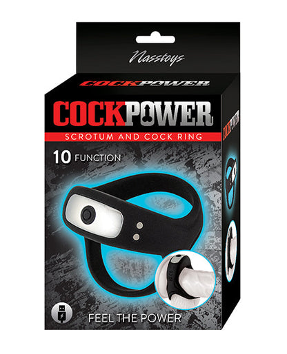 Anillo para pene y escroto Cockpower - Negro