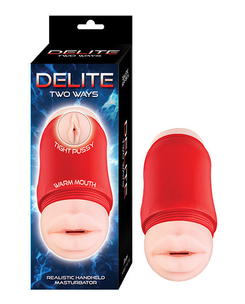 Delite Masturbador Oral y Vaginal de Doble Entrada - Blanco