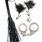 Conjunto de Látigo y Puños Bondage de Nasstoys - Negro