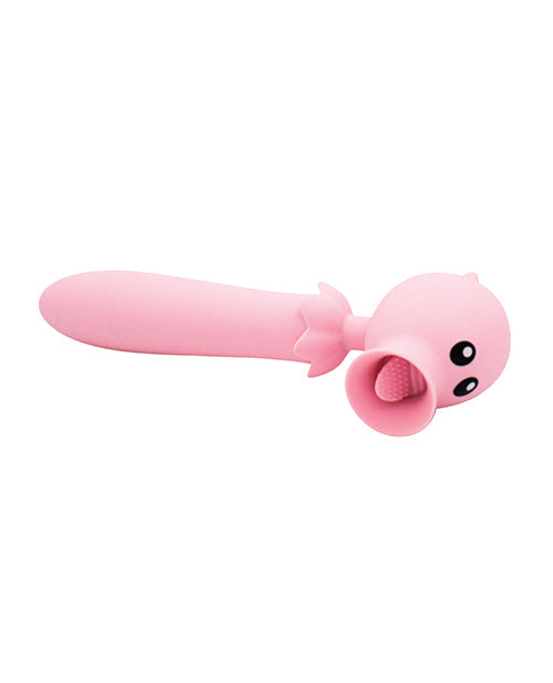 Juguete sexual Lick n' Stick Clit Flicker & G-Spot Vibe de Natalie's Toy Box - Rosa
