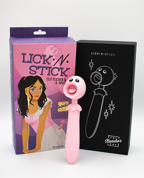 Juguete sexual Lick n' Stick Clit Flicker & G-Spot Vibe de Natalie's Toy Box - Rosa